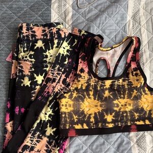 Shosho Vibrant Tie-Dye Sports Bra & Leggings Set